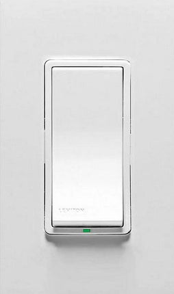 Vizia + 120VAC Matching Switch Remote to 120VAC Dimmers/Fan Speed Control and VPS15-1L Switch for 3-way or up to 5 location applications with LED locator. White face assembled on device, ivory and light almond faces included.