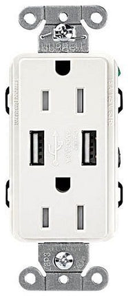 CA 15A USB TAMPER RESIST WHITE