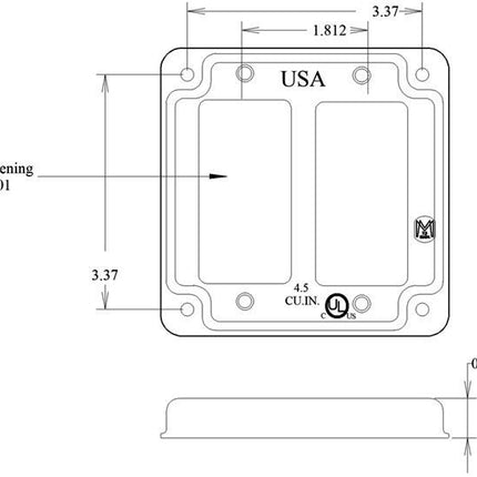 MULBERRY 11433U 4-IN.SQ.2 GFCI COVER UNF