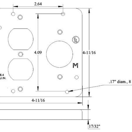 MULBERRY 11515 4-11/16 DUP/SGL RCPT CVR
