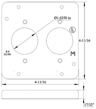 MULBERRY 11529 4-11/16 2 1 620IN DIA TL CV