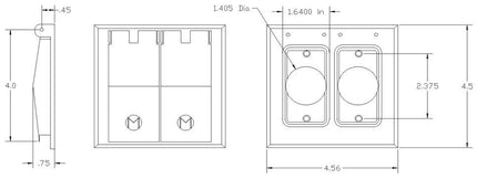 MULBERRY 30461W WP 2G SGL RCPT COVER WHT