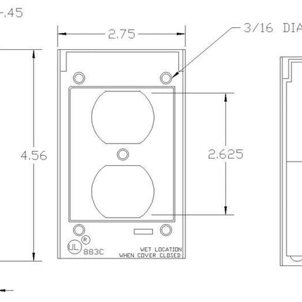 MULBERRY 30523 WP DUPLEX COVER FS MOUNT