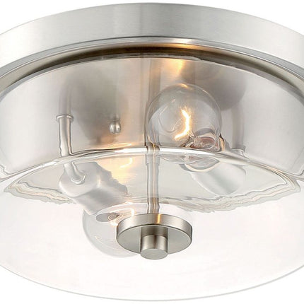 NUVO 60-7168 NUVO LIGHTING 60-7168 TRANSITIONAL TWO LIGHT FLUSH MOUNT FROM THEIR SOMMERSET COLLECTION PEWTER NICKEL SILVER FINISH