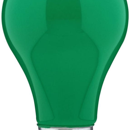 SATCO S14986 8 WATT A19 LED; CERAMIC GREEN; MEDIUM BASE; 360 DEG. BEAM ANGLE; 120 VOLT