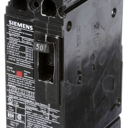 SIEMENS HED42B070 BRKR HED4 2P 480V 70A