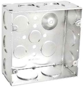 72171-3/4-1W - Welded Junction Box 2-1/8" Deep 3/4 & 1" KOs, 4-11/16", 25 Pak