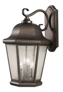 SEAGULL OL5904CB TRADITIONAL FOUR LIGHT OUTDOOR WALL LANTERN FROM MARTINSVILLE COLLECTION IN CORINTHIAN BRONZE FINISH