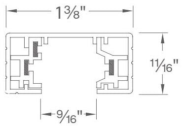 H Track 2FT Single Circuit 120V with 2 Endcaps in White