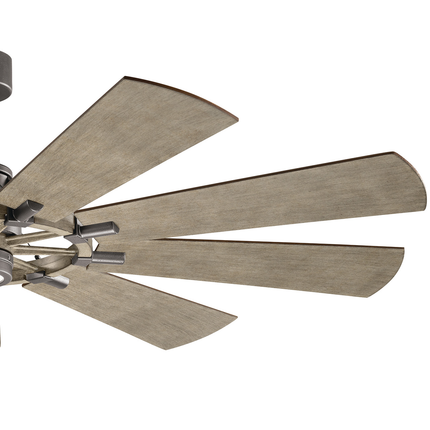 Gentry LED 65" 9 Blade Fan in Anvil Iron