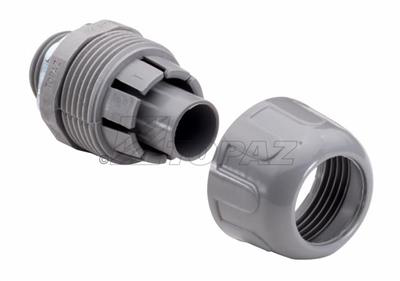 3/4" Gray Nylon Straight Liquidtight Connector