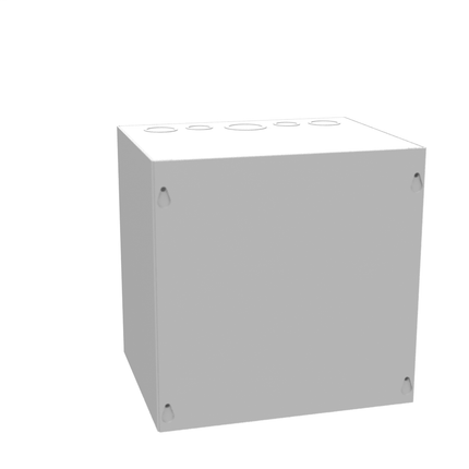 10x8x10 Screw Cover Type 1 UL Steel KOs Gray Cover w/Teardrop Slots Holes In Back