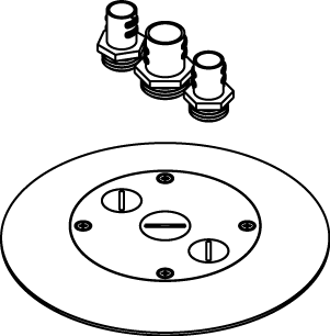 RC7CFFTC Multi-Service Poke-Thru Finish Flange Conduit Adapter Assembly