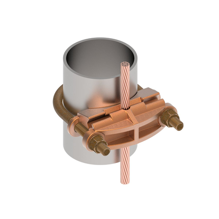 Mechanical Grounding Connector, Cable to Rod or Pipe, 2/0 AWG (Sol) -250 kcmil, 3" Pipe, 3"-3-1/2" Rod, Bright Dipped