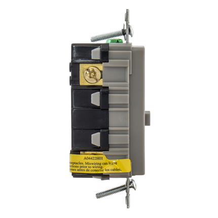 Power Protection Devices, Receptacle, Self Test, GFCI, Commercial Grade, 20A 125V, 2-Pole 3-Wire Grounding, 5- 20R, Gray