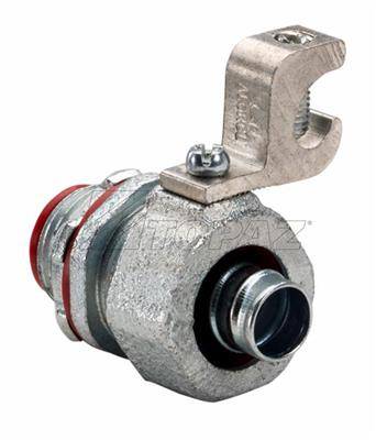 3/4" Straight Liquidtight Connector with Grounding Lug