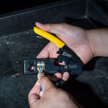 Ratcheting Data Cable Crimper / Stripper / Cutter, Compact