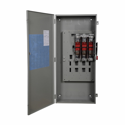 Eaton Heavy duty single-throw non-fused safety switch, Single-throw, 600A, NEMA 1, Painted steel, , Non-fusible, Three-pole, Three-wire, 200 at 240 Vac TD 3 Ph, 400 at 480 Vac TD 3 Ph, 500 at 600 Vac TD 3 Ph