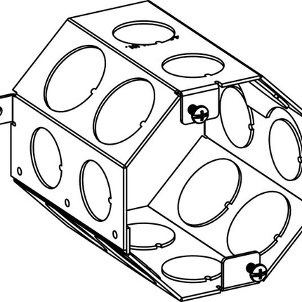 4" DEEP, 4" OCTAGONAL CONCRETE BOX WITH 3/4" & 1" KO