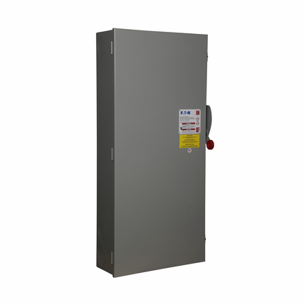 Eaton Heavy duty single-throw non-fused safety switch, Single-throw, 600A, NEMA 1, Painted steel, , Non-fusible, Three-pole, Three-wire, 200 at 240 Vac TD 3 Ph, 400 at 480 Vac TD 3 Ph, 500 at 600 Vac TD 3 Ph