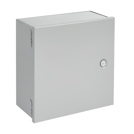 Small Hinge-Cover Enclosure Type 1, 8.00x8.00x6.00, Gray, Steel