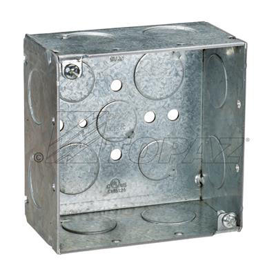 4" Square Welded 2-1/8" Deep Boxes with 3/4" KO