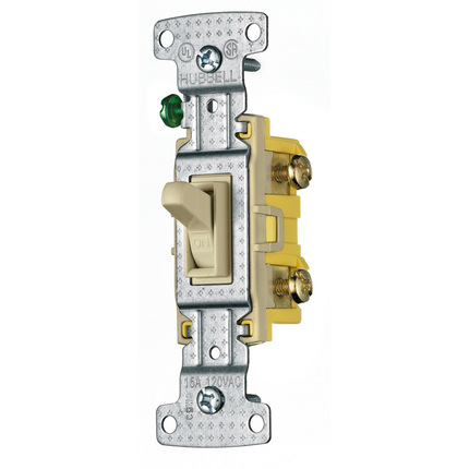 TradeSelect, Switches and Lighting Controls, Residential Grade, Toggle Switches, Single Pole, 15A 120V AC, Ivory