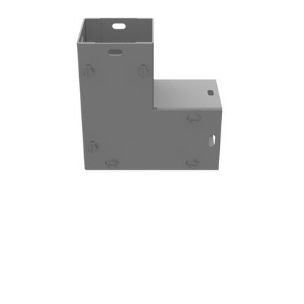 5.06x2.625x5.06 Wireway Elbow 90 Side Wall Access ANSI 61 Gray Steel