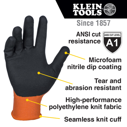 Knit Dipped Gloves, Cut Level A1, Touchscreen, Small, 2-Pair