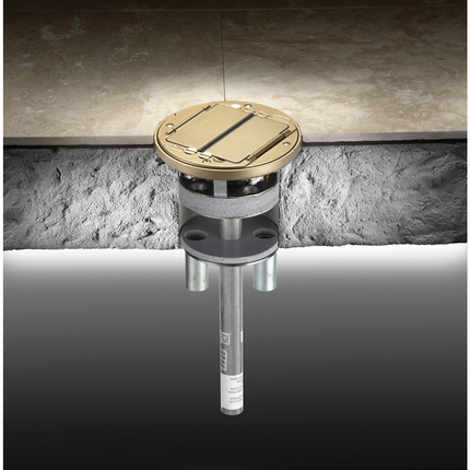 SystemOne, Fire-Rated Poke-Through, 4" Fitting Only, (1) 3/4" EMT for Power, (2) 3/4" EMTs for Low Voltage