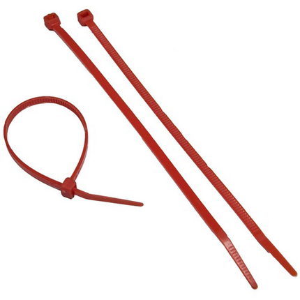 Red Nylon Cable Ties 50LB 8"