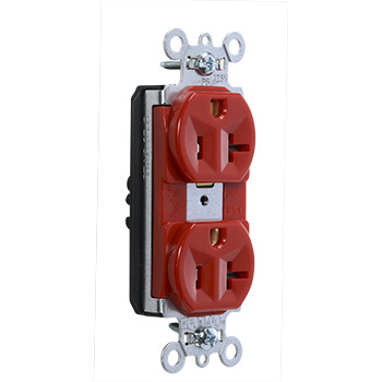 PlugTail® 20A 125V Spec-Grade Duplex Receptacle, Red