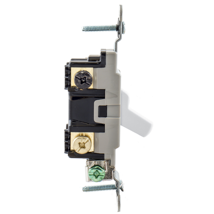 Switches and Lighting Controls, Toggle Switch, Commercial Grade, Four Way, 20A 120/277V AC, Back and Side Wired, White Toggle