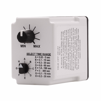 TMR6 Series Time Delay Relays, Octal style terminals, 8 pins, True OFF delay, Programmable time delay, 24 Vac/dc input voltage, DPDT contact configuration