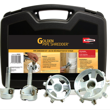 RectorSeal Golden Pipe Shredder 98050 Carbide Blades, Easy Application, Plumbing, 1 1/2", 2", 3", 4"