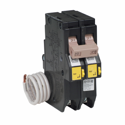 Eaton CH AFCI circuit breaker, 20A, 10 kAIC, Two-pole, 120V or 120/240V, Common trip