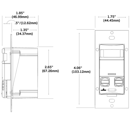 Vacancy Sensor, Multi-Technology (PIR Sensor / Ultrasonic Sensor), Wall Switch, 2400SF, 120-277V, No Neutral, White, Self-Adaptive, Decora®