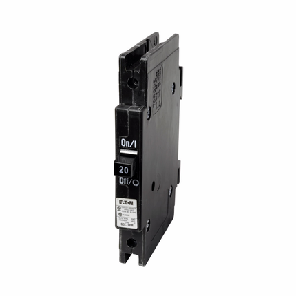 Eaton Quicklag Type QCF 1/2-inch Industrial Thermal-Magnetic Circuit Breaker,Industrial circuit breaker,20 A,10 kAIC,Single-pole,120/240 V,Thermal-magnetic,Cable-in/cable-out,QCF,Non-interchangeable