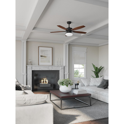 52" Forged Black 5 Blade Ceiling Fan with pull chain
