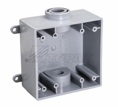3/4" Schedule 40 PVC FSC Type Boxes, Double Gang