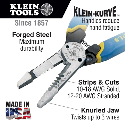 Klein-Kurve® Heavy-Duty Wire Stripper 10-20 AWG