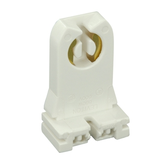 660W-600V, Medium Base, Bi-Pin, Linear  Fluorescent Lampholder, Tall Profile, Slide-On, Turn-Type, Quick-Connect 18AWG Solid or Str. Tinned - White