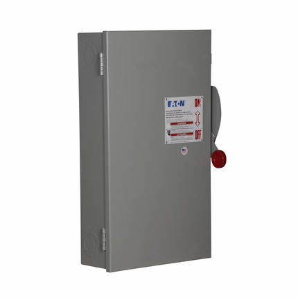 Eaton Heavy duty single-throw fused safety switch, 200 A, NEMA 1, Painted steel, Class H, Neutral, Three-pole, Four-wire, 240 V, Max Hp: 15, 25/ 15, 60/ 40 hp (1,3PH @Std/TD/250 Vdc), #6-250 kcmil Cu/Al