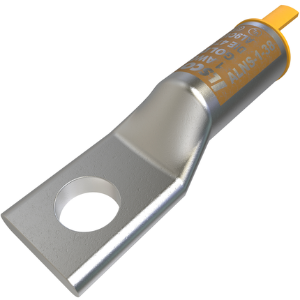 Surecrimp Aluminum Compression Lug, Conductor Size 1, 1 Hole, 3/8in Bolt Size, Long Barrel, No Sight Window, Tin Plated, UL, CSA