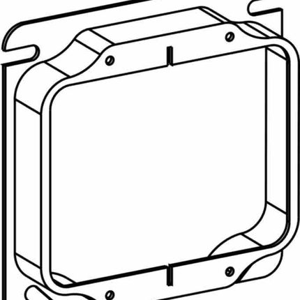RAISED 1", 4" SQUARE (4S) 2-GANG RING