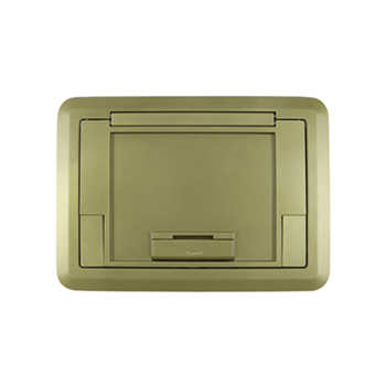 Evolution Series EF45 Floor Box Surface Style Cover with Floor Insert - Brass