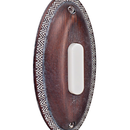 Surface Mount Oval LED Lighted Push Button in Rustic Brick