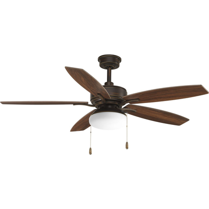 52" Antique Bronze 5 Blade Ceiling Fan with pull chain