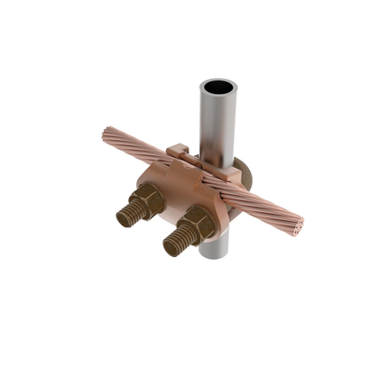 Mechanical Grounding Connector, Cable to Rod or Pipe, 2/0 AWG (Sol) -250 kcmil, 3/8" Pipe, 5/8"-3/4" Rod, #5-#6 Rebar, Bright Dipped