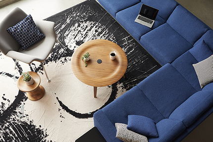 ROUND FPC, 1 OUTLET, USB, BLACK COMBO USB-A AND USB-C